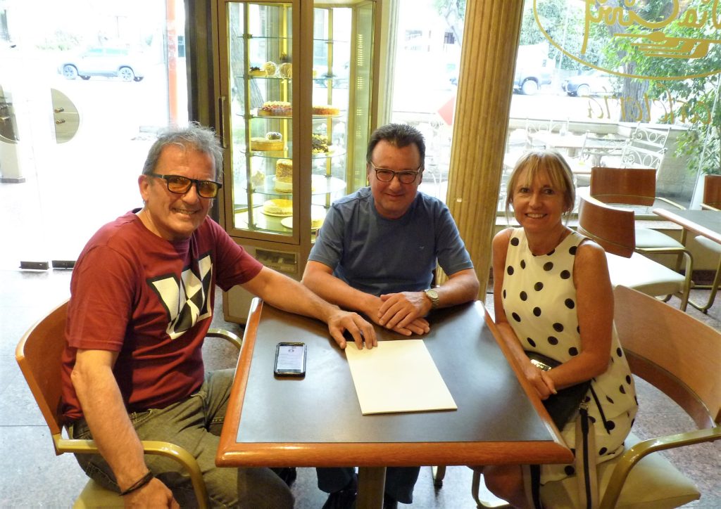 Javier Oyhenart junto a Aragona y Zandoná - COlegio de Agrimensura de Mendoza