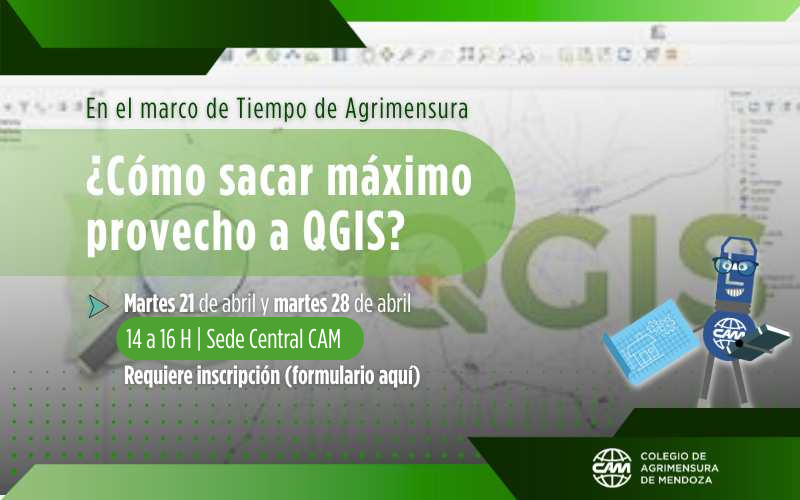 El CAM invita a una capacitación sobre QGIS para profesionales de la agrimensura